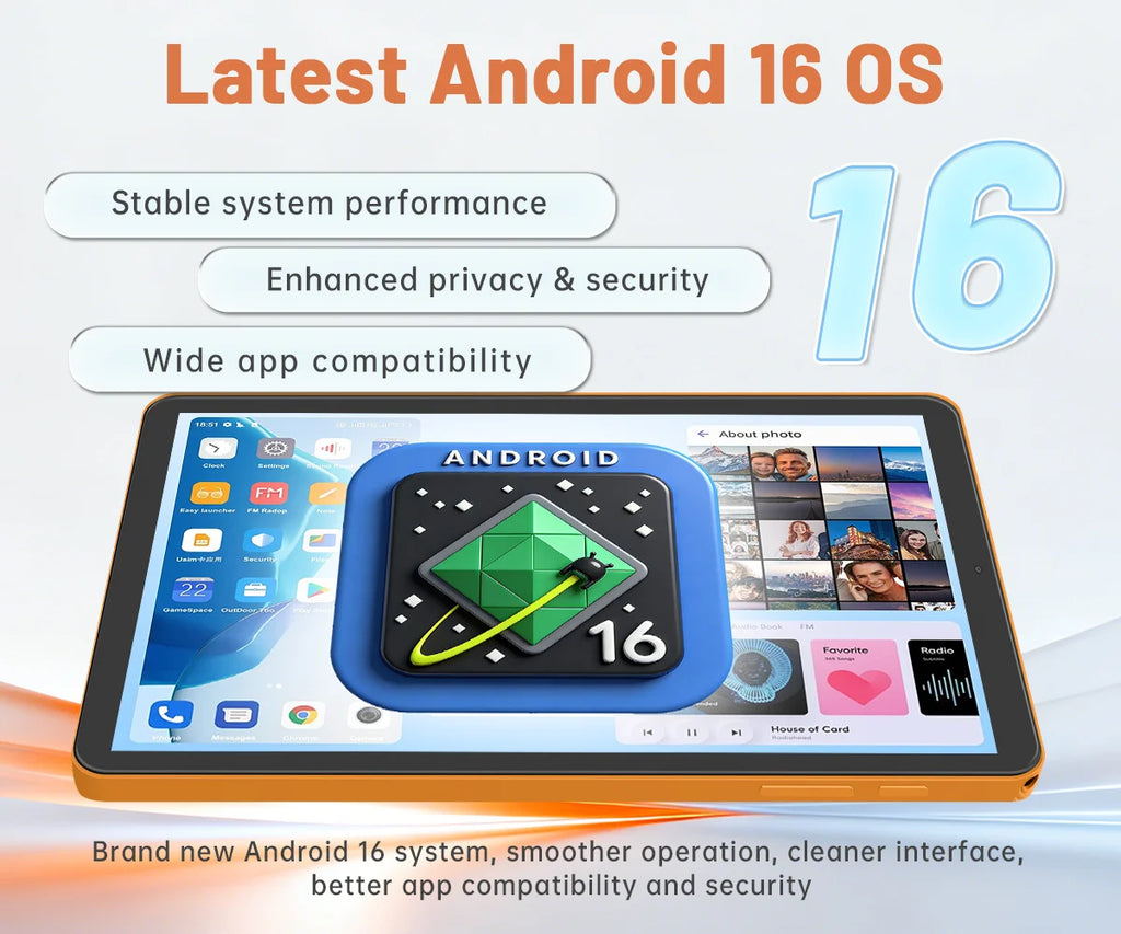 Paitanry Y86 4G LTE SIM Android 16 Tablet 8.68 Inch 1340*800 HD Octa Core 8GB RAM 64GB ROM 5000mAh 2.4G/5G WiFI 2026 New Tablet