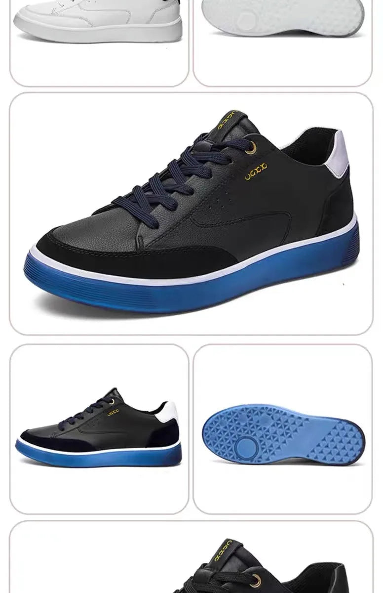 Fashion Men Shoes Men Genuine Leather Shoes Casual Lace-up Shoes Breathable Fashion Sneakers New