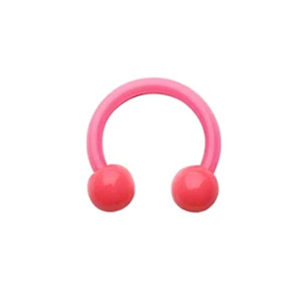 16G Bioflex Acrylic Curved Barbell Horseshoe Lip Eyebrow Rings Piercing Retainer Plastic Flexible Nose Septum Belly Piercing