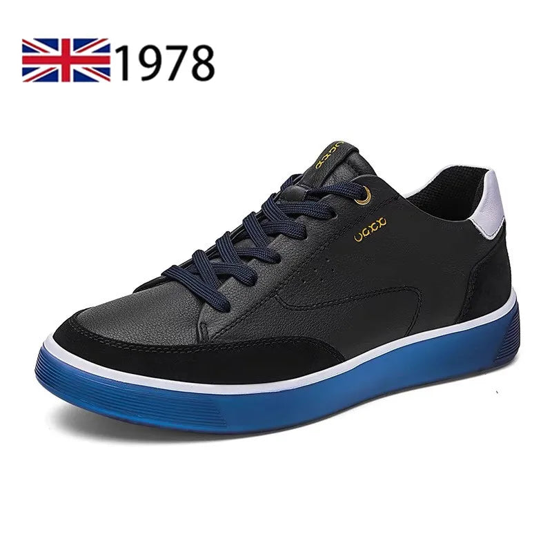 Fashion Men Shoes Men Genuine Leather Shoes Casual Lace-up Shoes Breathable Fashion Sneakers New