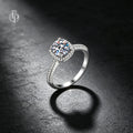 HORRIPAL 0.5CT 1CT 2CT Sugar Cube Moissanite Rings For Women Halo Band Luxury S925 Sterling Silver Wedding Jewelry Gift With GRA