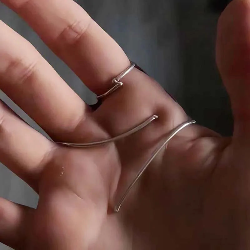 Hiphop Punk Irregular Pleated Knuckle Rings for Women Men Minimalist Exquisite Joint Finger Rings Y2K Gothic Jewelry Gift