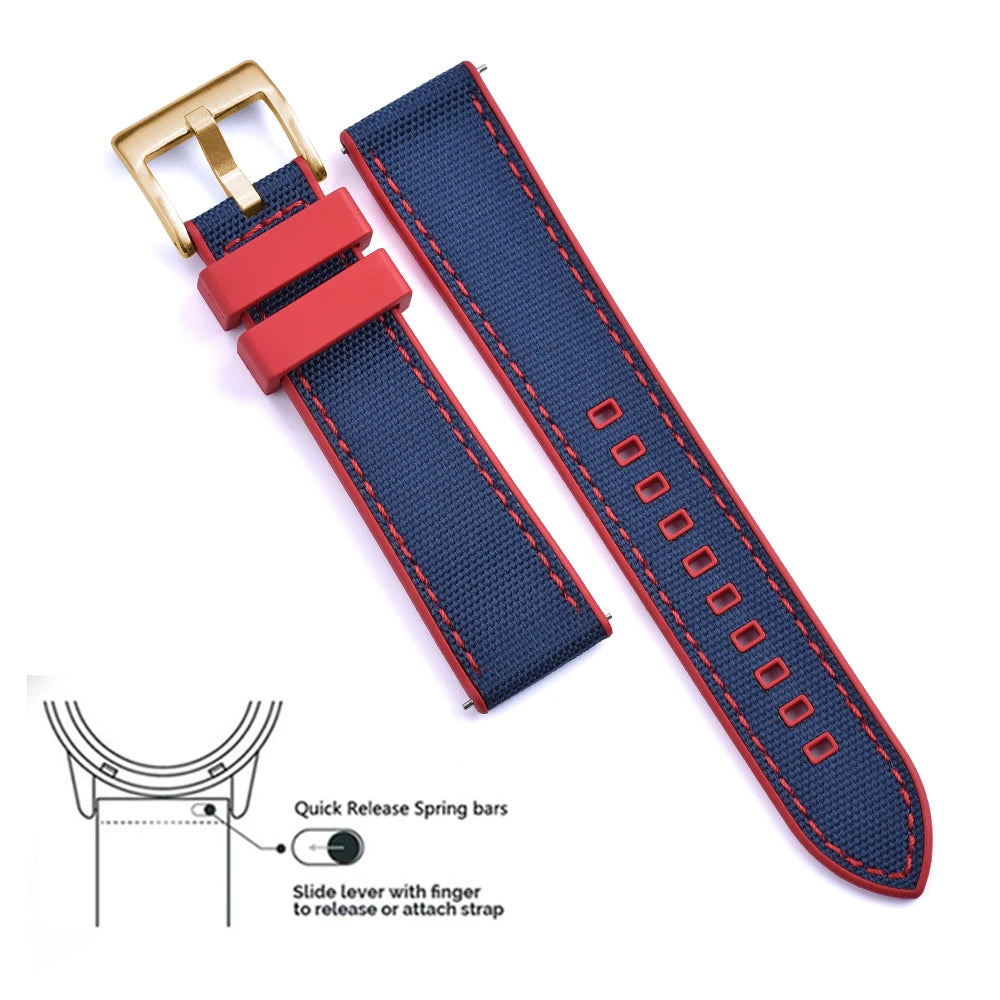 MIG & MIK STYLE™ Hybrid FKM Canvas Watch Strap