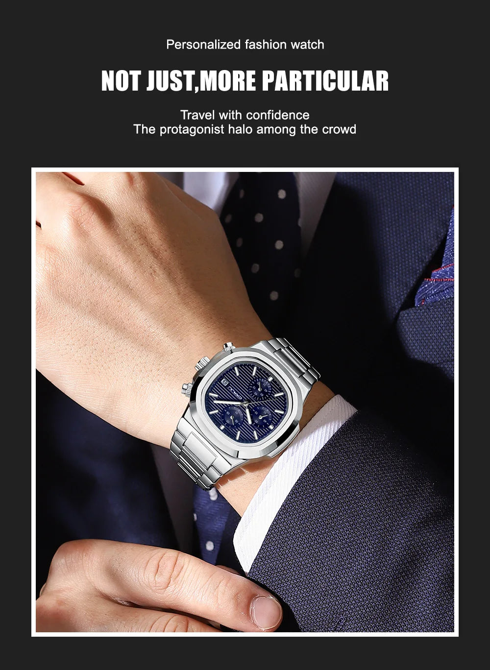 CRRJU Luxury Man Watch Business Waterproof Male Clock Luminous Date Stainless Steel Square Quartz Men Watch reloj hombre 2024