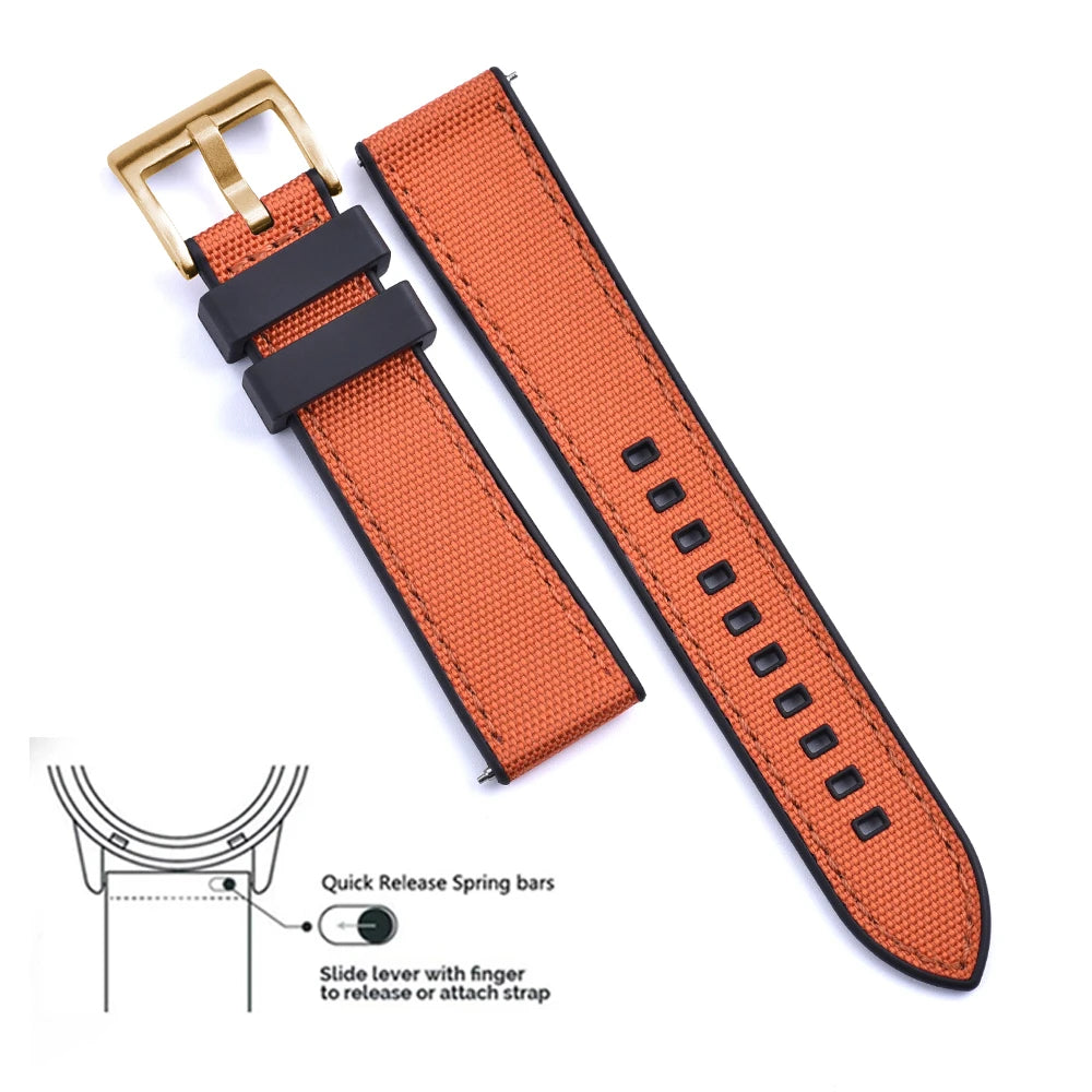 MIG & MIK STYLE™ Hybrid FKM Canvas Watch Strap