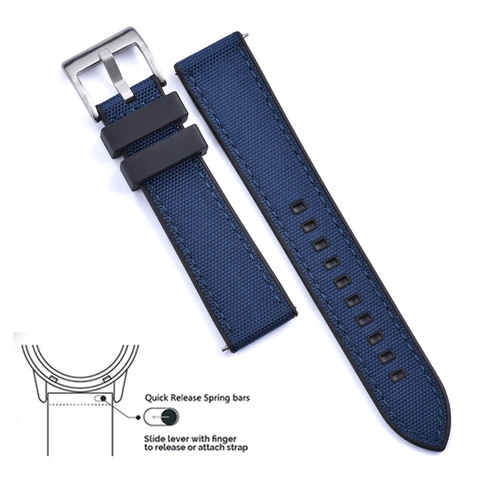 MIG & MIK STYLE™ Hybrid FKM Canvas Watch Strap