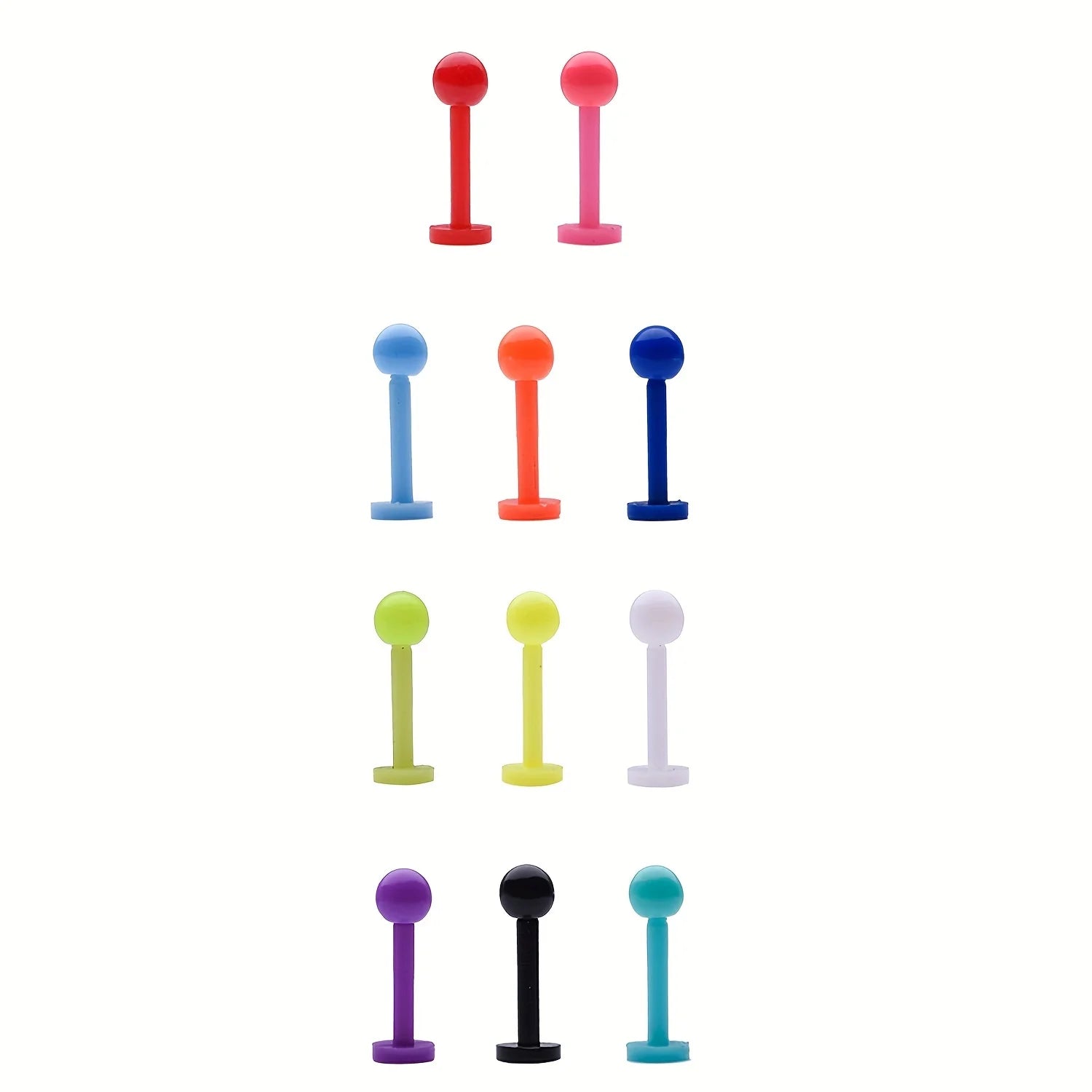16G Bioflex Acrylic Curved Barbell Horseshoe Lip Eyebrow Rings Piercing Retainer Plastic Flexible Nose Septum Belly Piercing