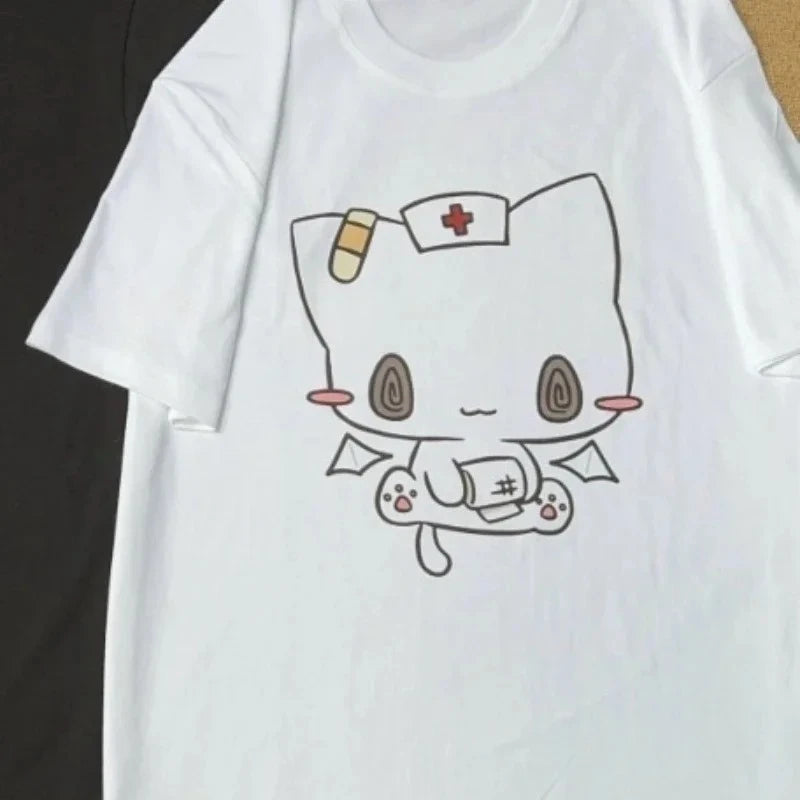 Cute Cartoon Print Oversized T-Shirt1