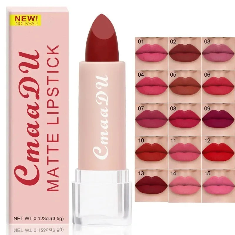 15 Color Lipstick Waterproof Long Lasting Matte Velvet Sexy Red Beauty Lip Gloss Nude Glitter Lip Gloss Rich Red Lip Tint Makeup