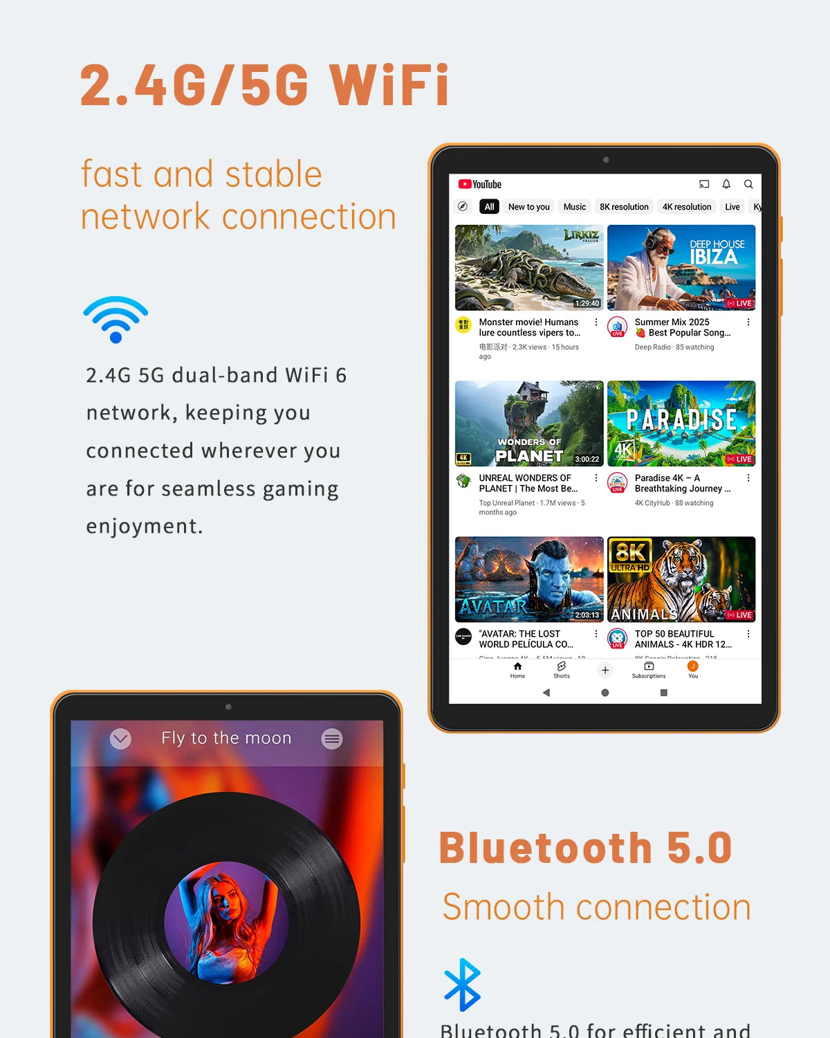 Paitanry Y86 4G LTE SIM Android 16 Tablet 8.68 Inch 1340*800 HD Octa Core 8GB RAM 64GB ROM 5000mAh 2.4G/5G WiFI 2026 New Tablet