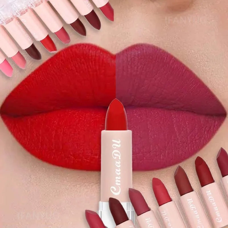 15 Color Lipstick Waterproof Long Lasting Matte Velvet Sexy Red Beauty Lip Gloss Nude Glitter Lip Gloss Rich Red Lip Tint Makeup