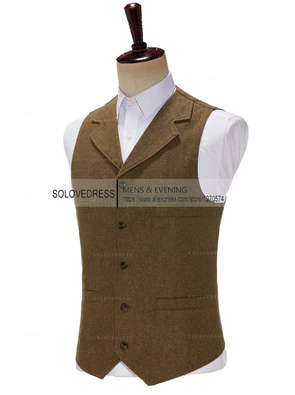 Men’s Wool Herringbone Suit Vest