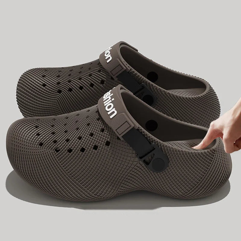 3D Design Chunky Platform Sandals Men 2026 Summer Slip On Non Slip Sport Sandals Men Outdoor Thick Bottom Eva Slippers Beach
