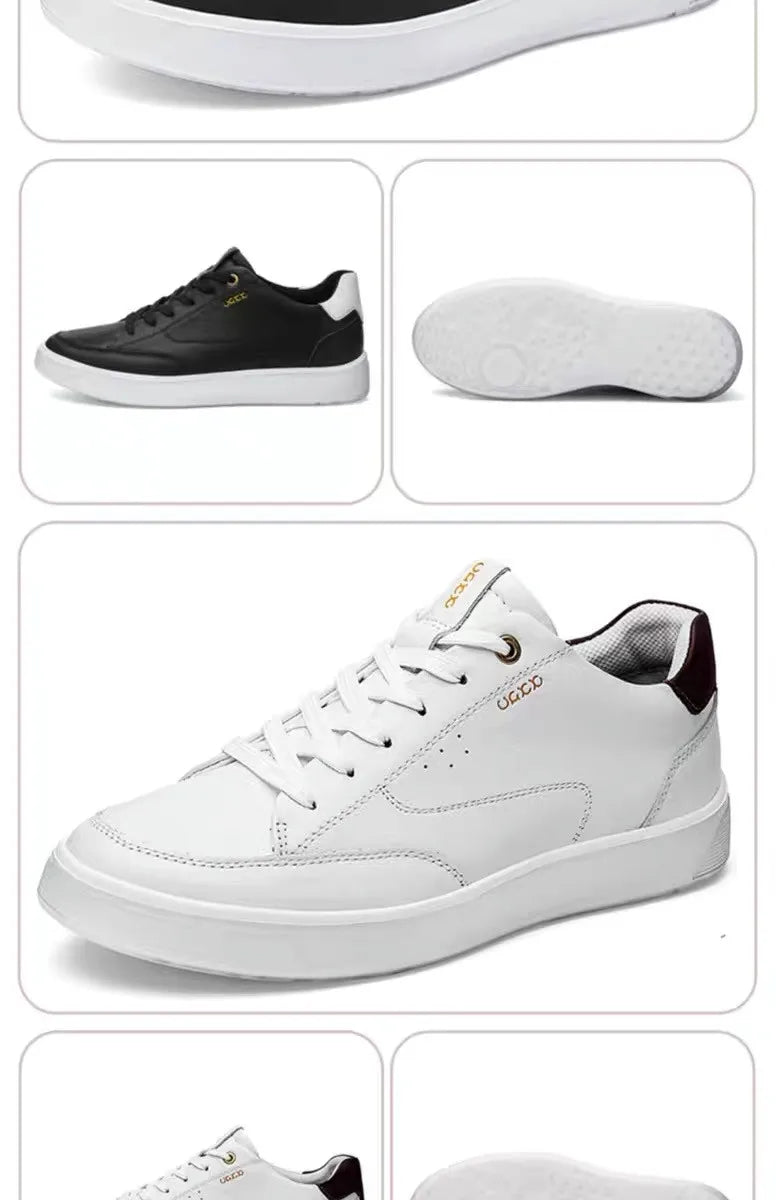 Fashion Men Shoes Men Genuine Leather Shoes Casual Lace-up Shoes Breathable Fashion Sneakers New
