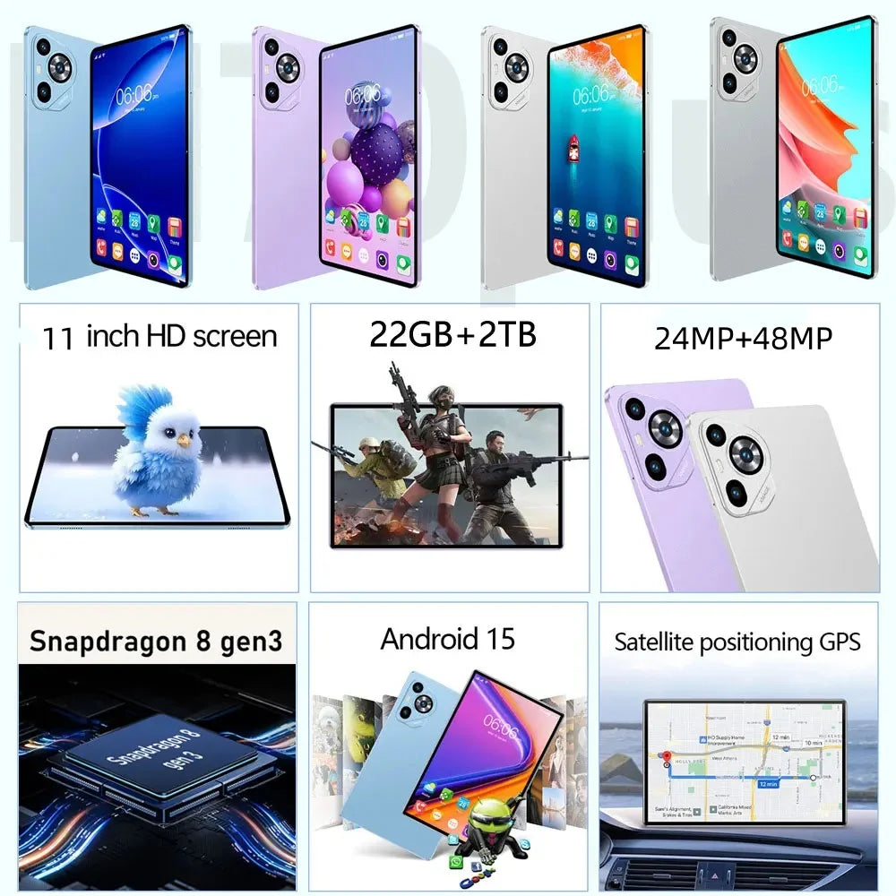 2026 Pad 16 Pro 12 inch Tablet Android 16 GPS WIFI 24GB 2TB 20000mAh 5G Dual Card Snapdragon 8gen3 10 Core Original Android Tab