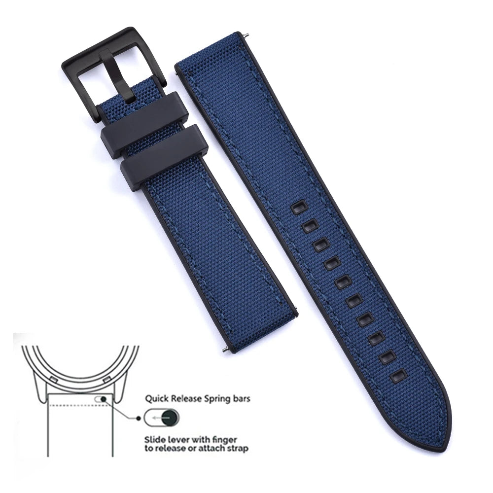 MIG & MIK STYLE™ Hybrid FKM Canvas Watch Strap