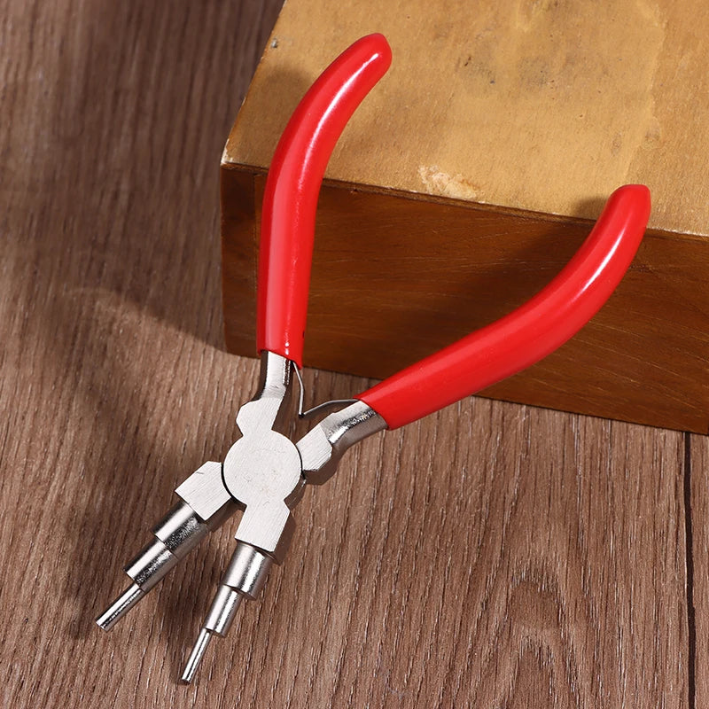 1Pcs 6-in-1 Iron Wire Looping Jewelry Pliers Bail-Making Pliers With Grip Handle For DIY Ring Making Loops And Jump Rings Tools