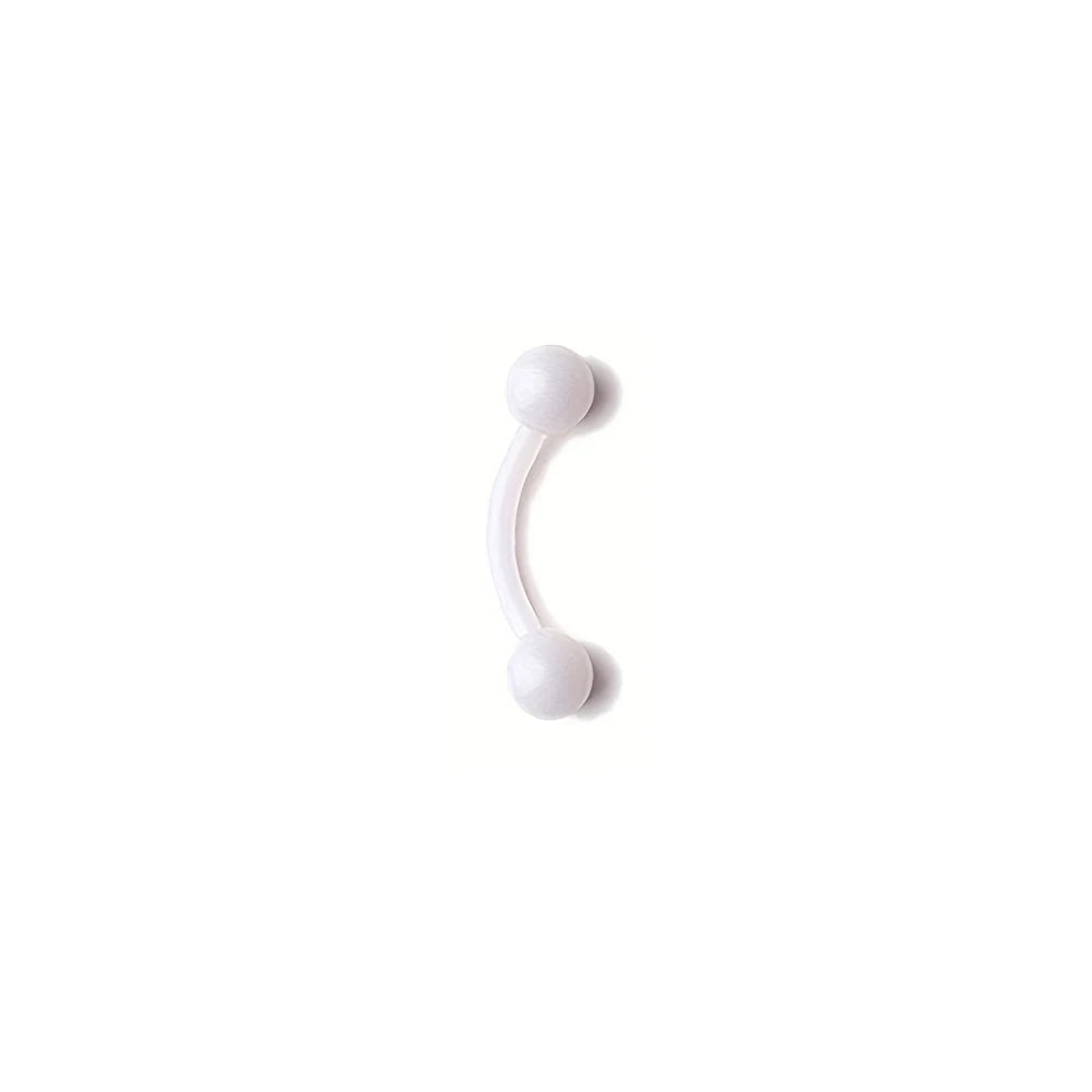 16G Bioflex Acrylic Curved Barbell Horseshoe Lip Eyebrow Rings Piercing Retainer Plastic Flexible Nose Septum Belly Piercing
