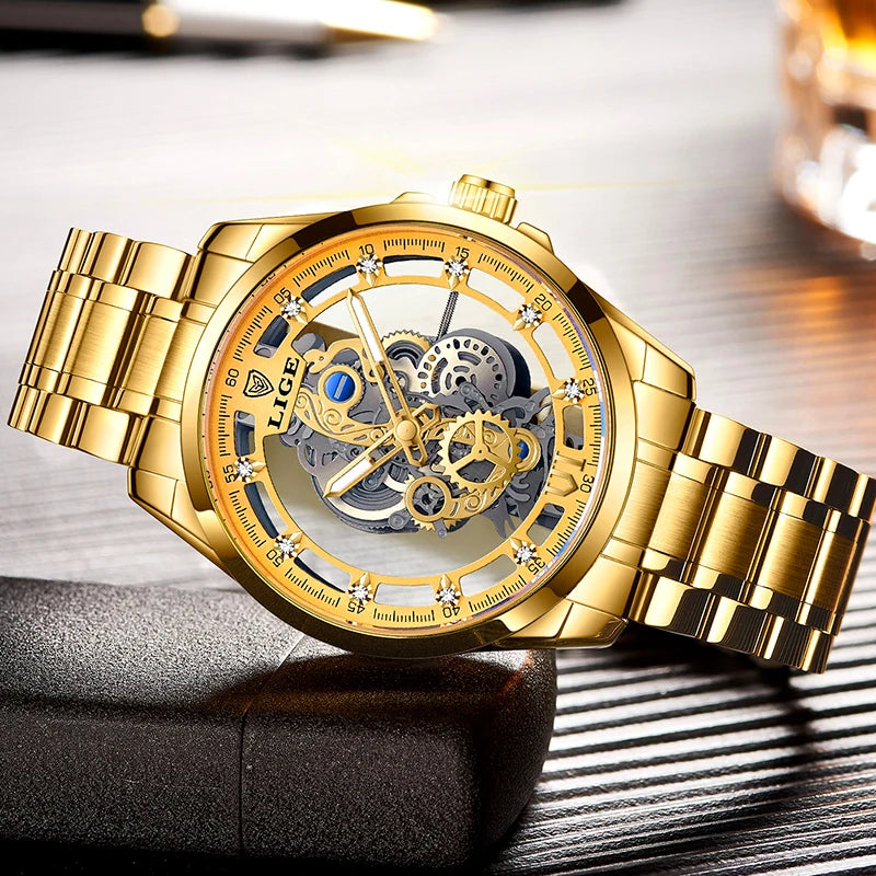 MIG & MIK STYLE™ Gold Skeleton Quartz Watch