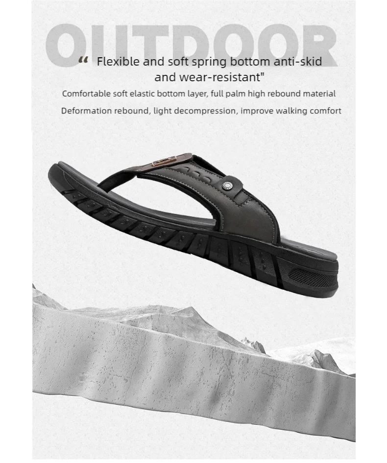 Mens Casual Slippers Summer Outdoor Open Toe Beach Shoes Soft Bottom Comfortable Vacation Indoor Sandals Fashion Non Slip Breath