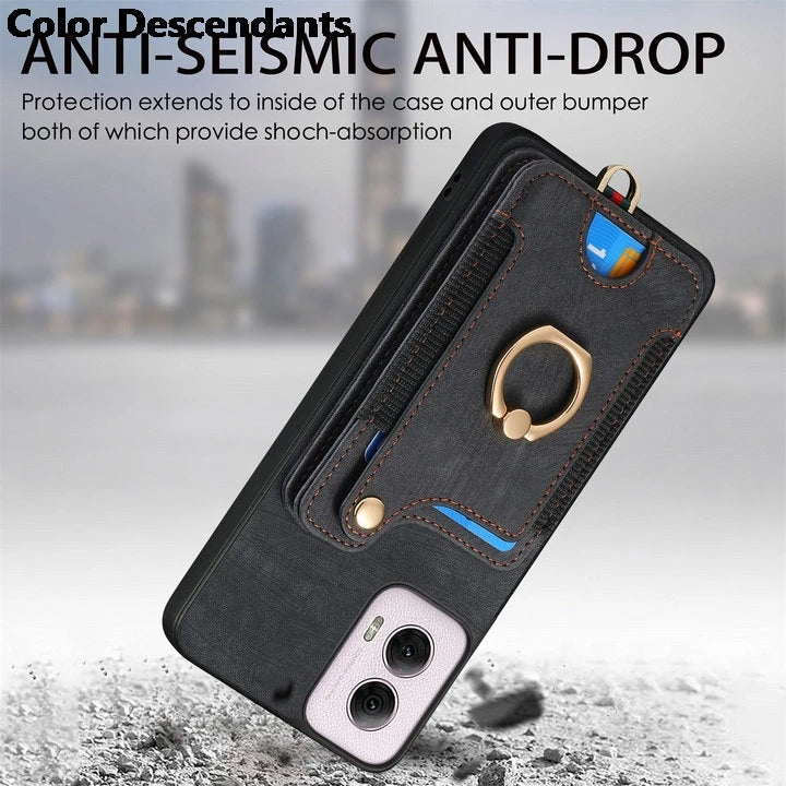 For Nothing CMF Phone 1 2024 Anti-theft brush Leather Card Case For Nothing CMF Phone1 Ring Back Cover CMF Phone 1 Funda
