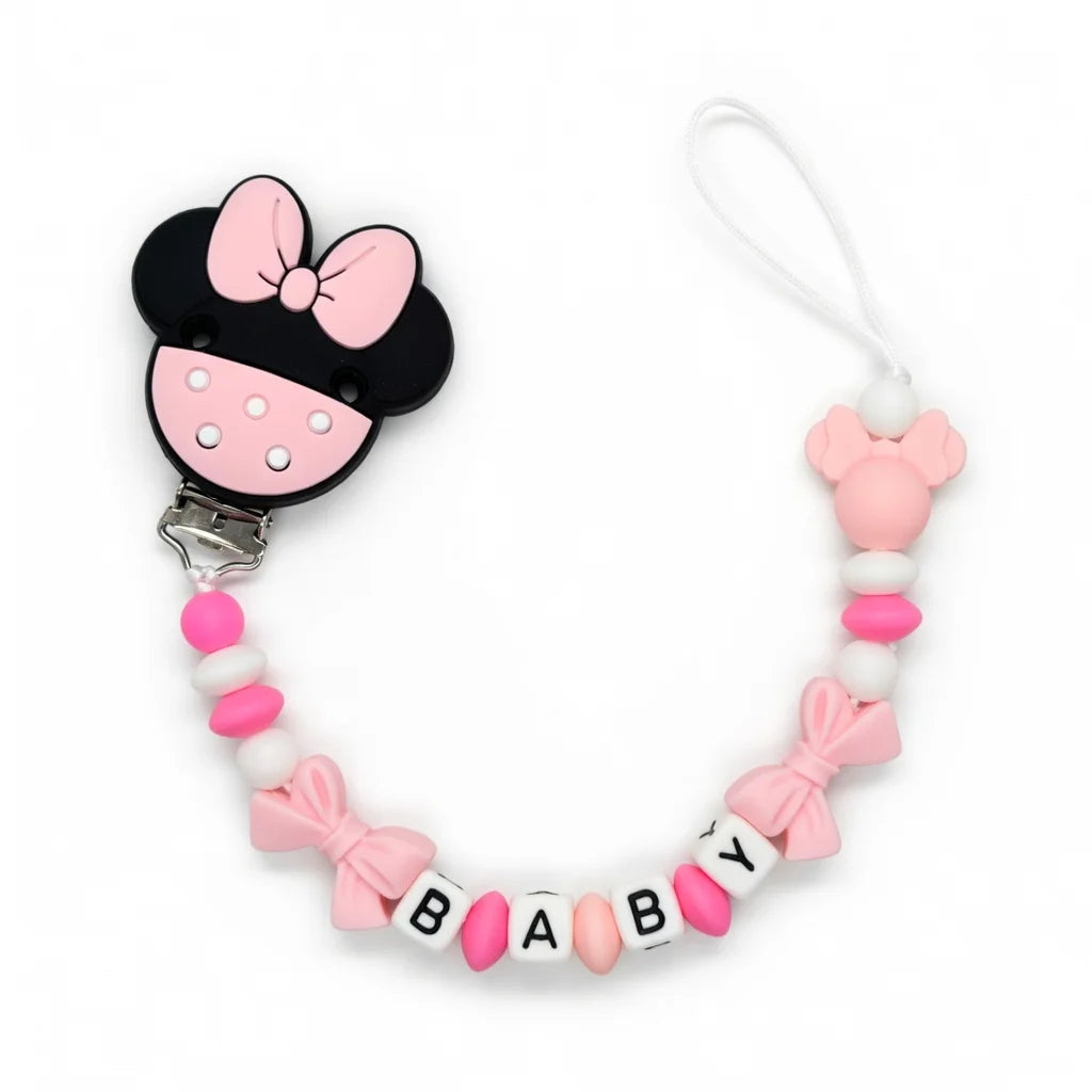 2026 Custom Name Baby Pacifier Clips Chain Silicone Beads Teether Toys Dummy Holder Russian English Name Pacifier Chain Newborn