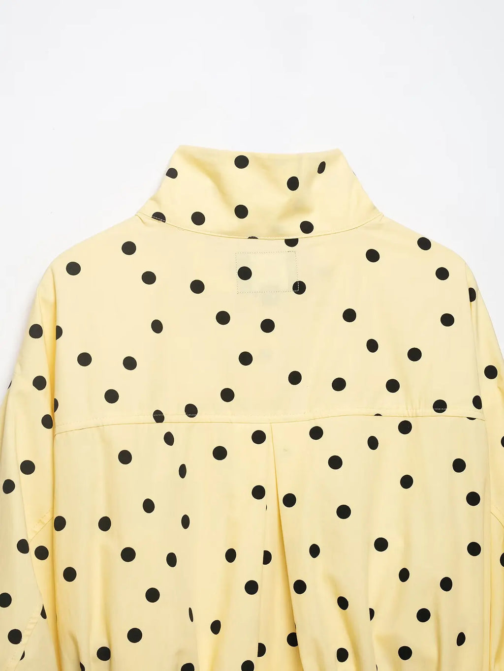 Women's Polka Dots Jacket with Tie New 2026 Spring Long Sleeve High Collar Loose Women Versatile Short Coats Chic Female Jackets