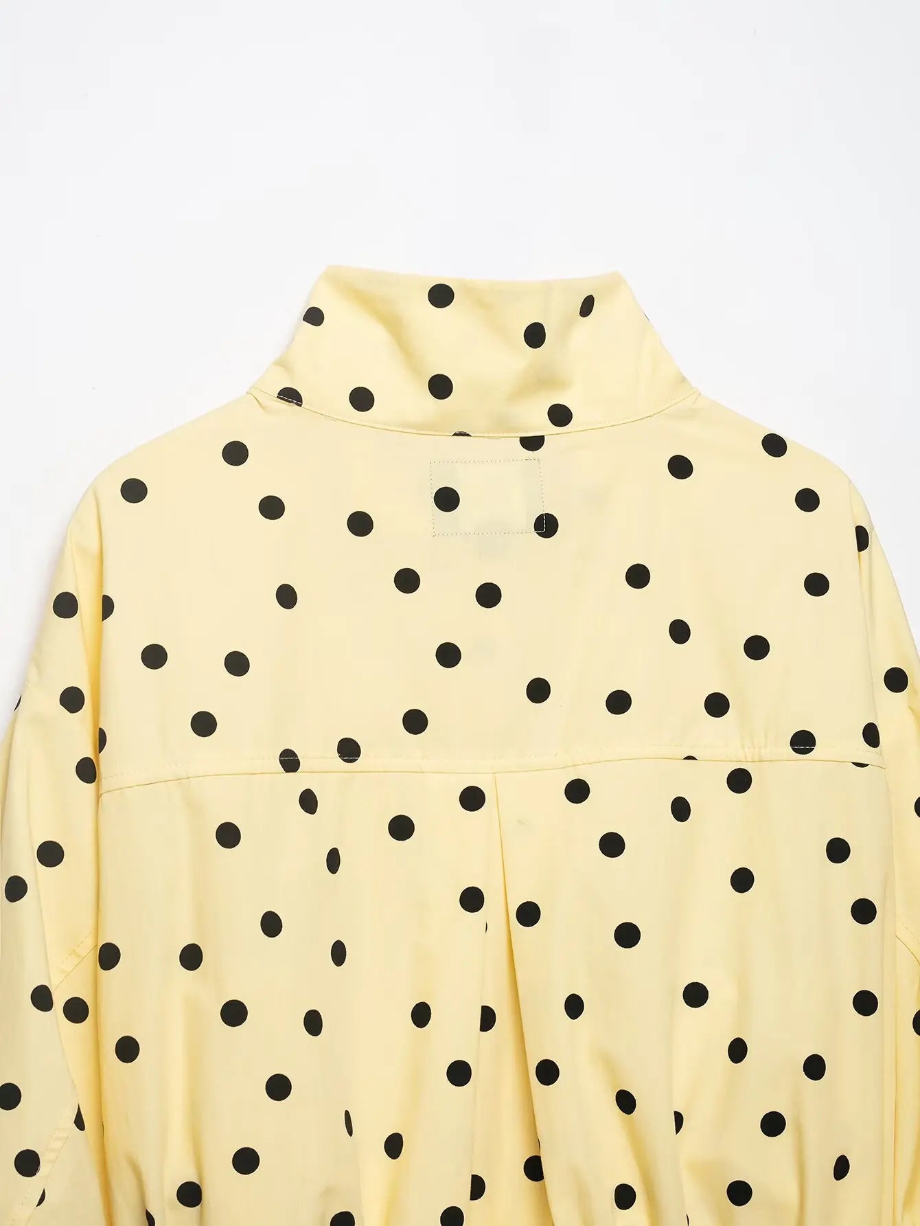 Women's Polka Dots Jacket with Tie New 2026 Spring Long Sleeve High Collar Loose Women Versatile Short Coats Chic Female Jackets