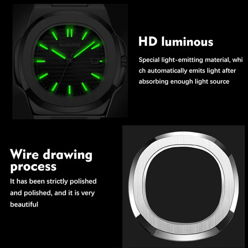 2026 New LIGE Luxury Watch Men Business Waterproof Male Clock Luminous Date Stainless Steel Square Quartz Men Watch Reloj Hombre