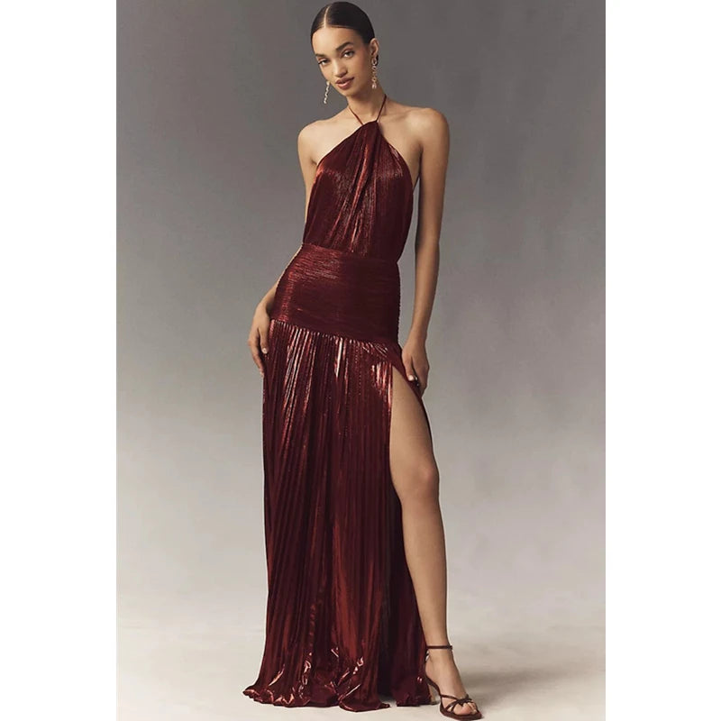 Luxury Off-Shoulder Halter Corset Gown