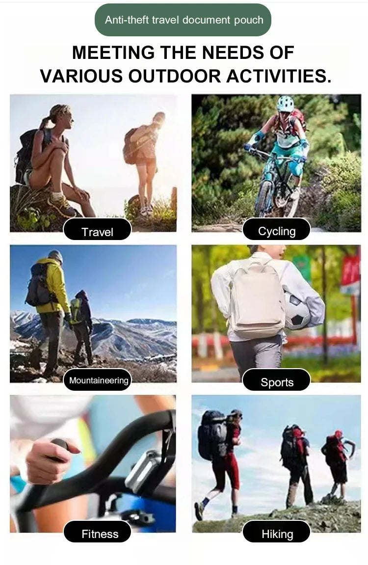 Travel document bag Lightweight multi-functional storage bag Passport holder mobile phone storage Waterproof anti-theft bag