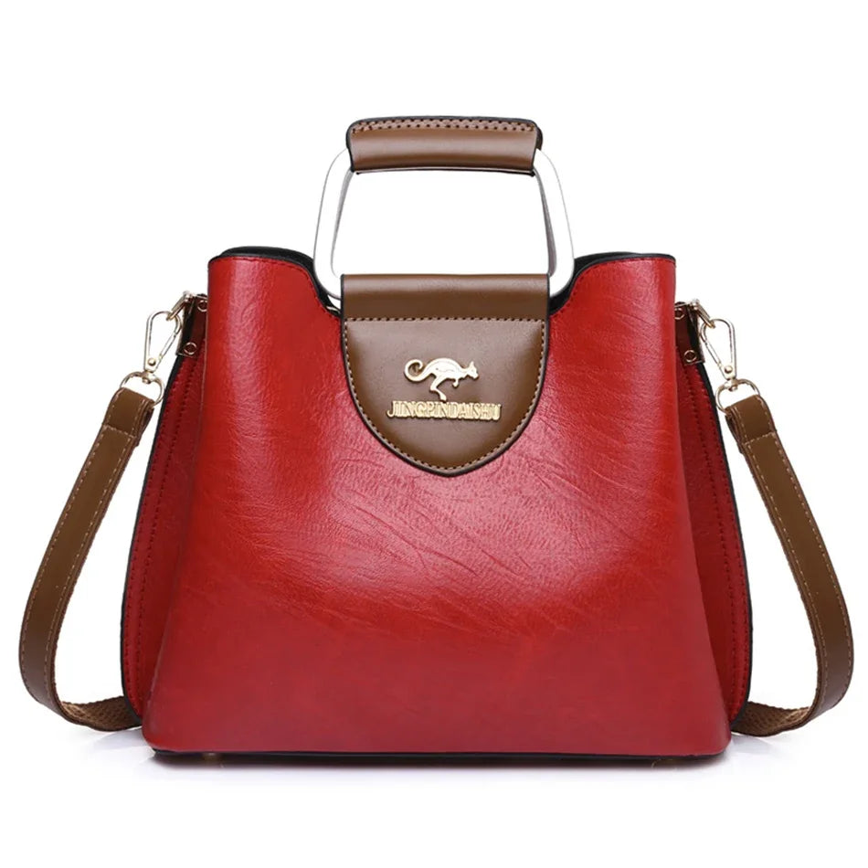 Luxury Oil-Textured Designer Shoulder Bag – Elegant Soft Leather Crossbody Tote for Women