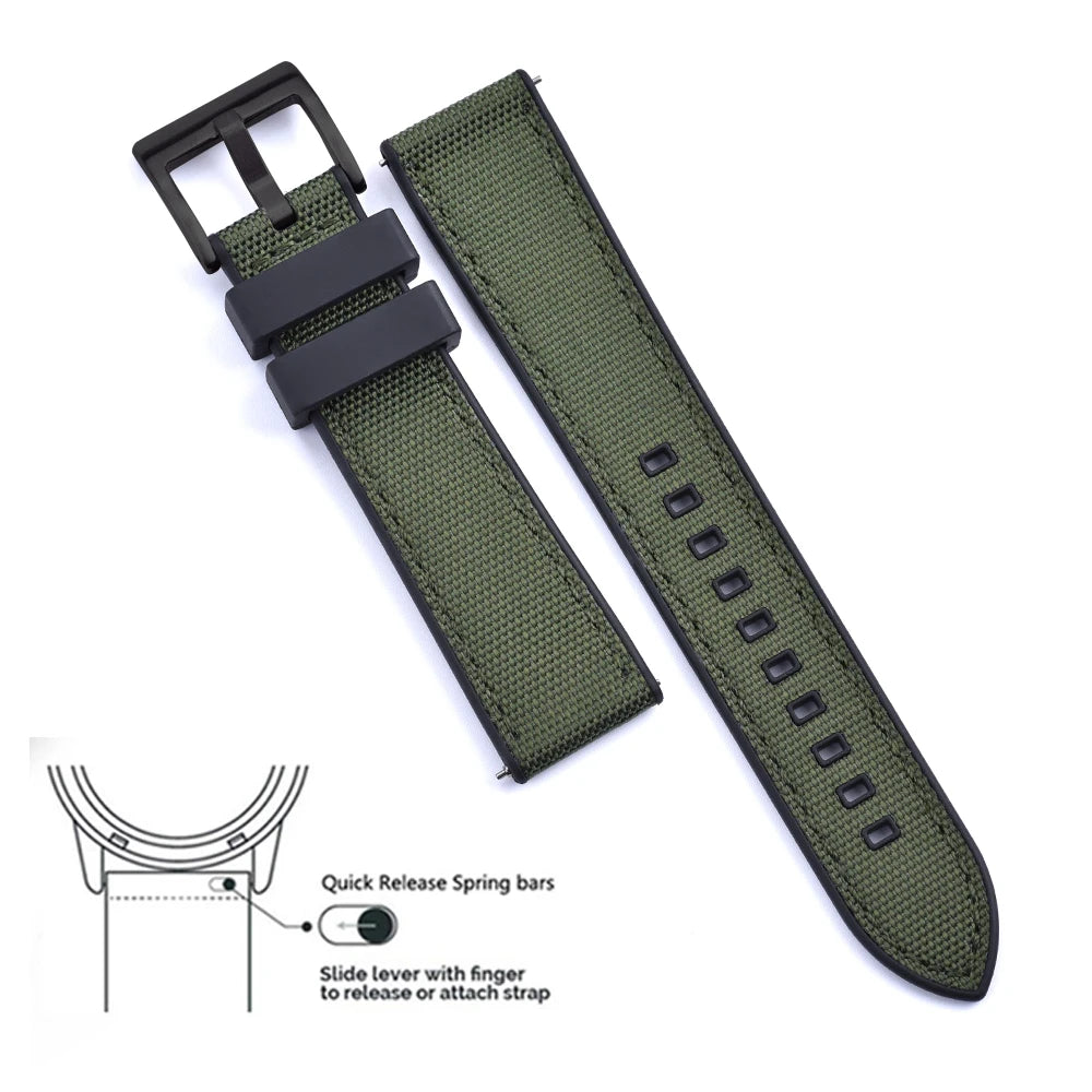MIG & MIK STYLE™ Hybrid FKM Canvas Watch Strap