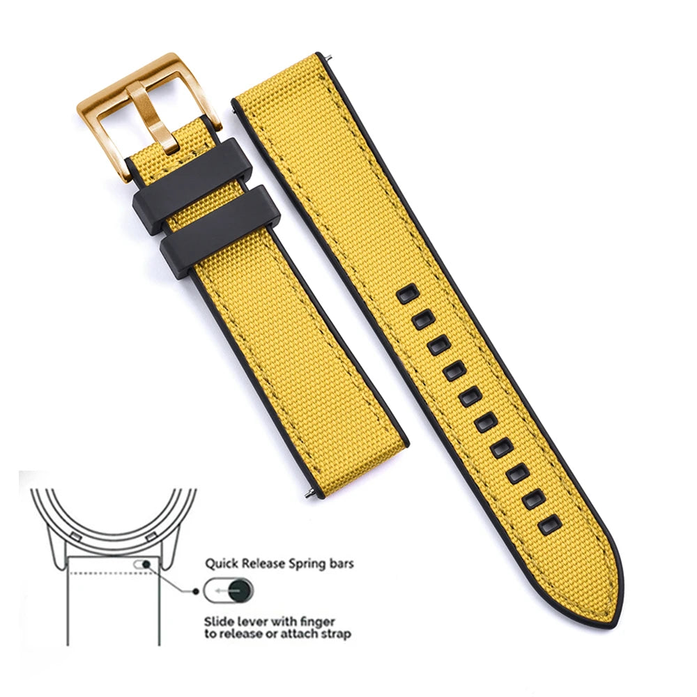 MIG & MIK STYLE™ Hybrid FKM Canvas Watch Strap