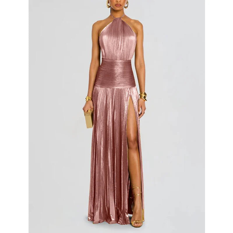 Luxury Off-Shoulder Halter Corset Gown