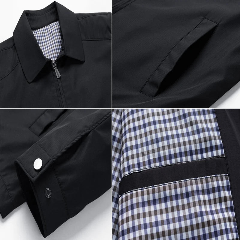 Spring Men's Lightweight Jackets Fashion Lapel Business Jackets for Men Outdoor Windbreaker Golf wear Bomber Coats Men Clothing