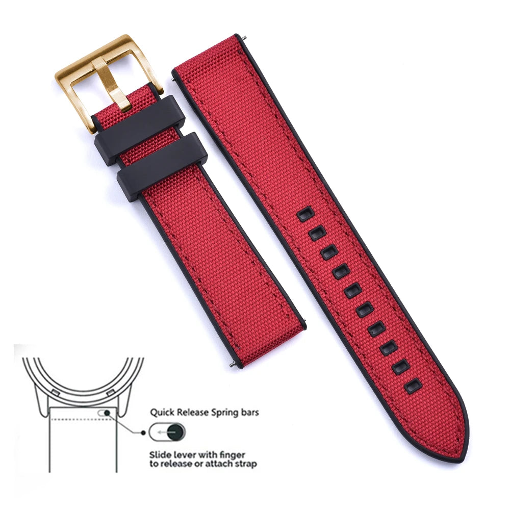 MIG & MIK STYLE™ Hybrid FKM Canvas Watch Strap