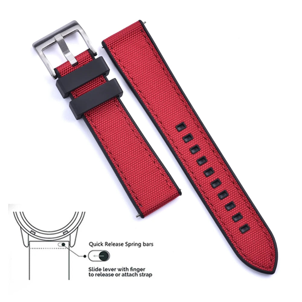 MIG & MIK STYLE™ Hybrid FKM Canvas Watch Strap