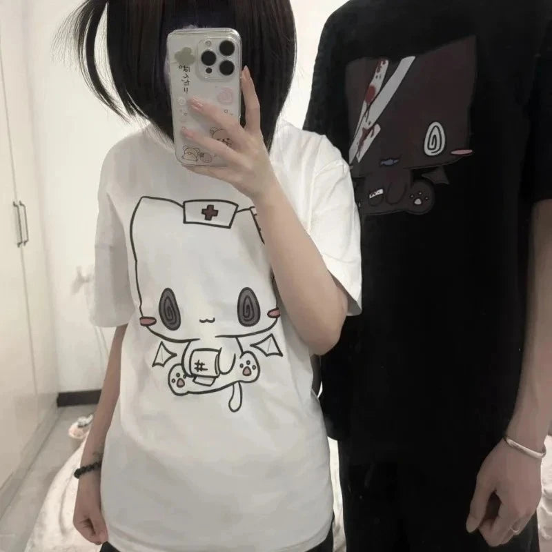 Cute Cartoon Print Oversized T-Shirt1