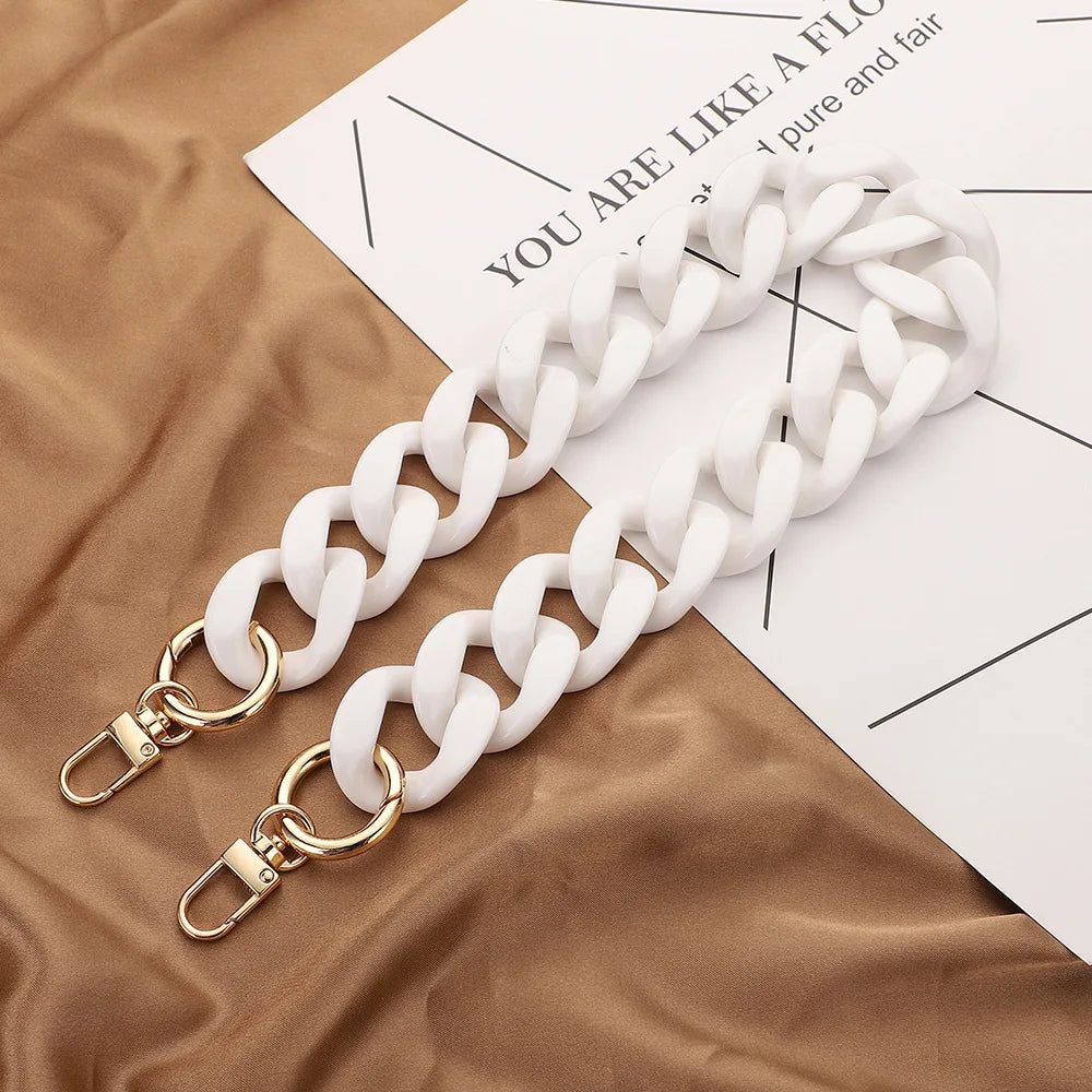 Luxury Acrylic Handbag Chain Strap – 40/60cm DIY Replacement Shoulder Bag Handle Accessory