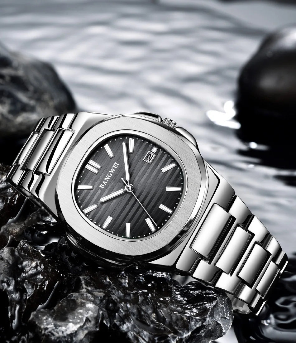 2026 New LIGE Luxury Watch Men Business Waterproof Male Clock Luminous Date Stainless Steel Square Quartz Men Watch Reloj Hombre