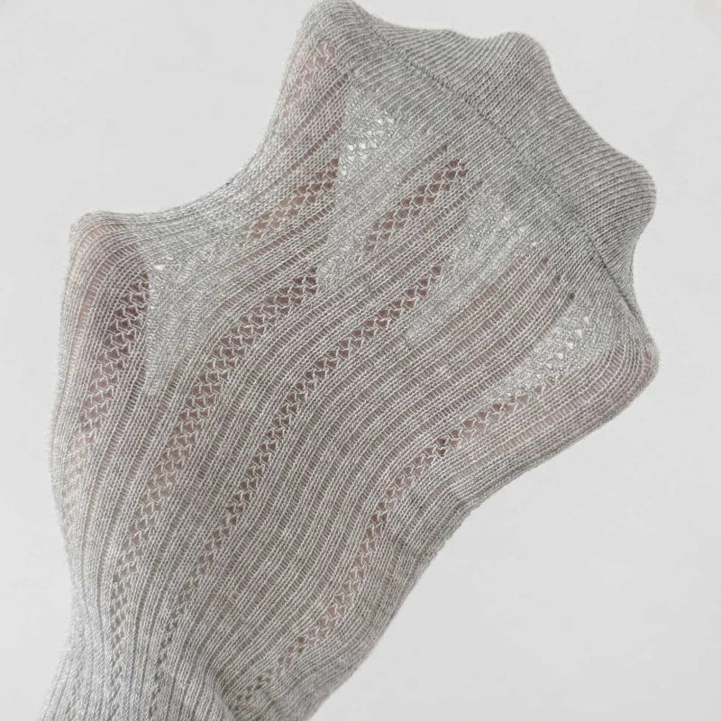 Summer Baby Hollow Out Socks Cute Bow Mesh Cotton Princess Knee High Socks Breathable Thin Non-slip Children Socks 2-12Years