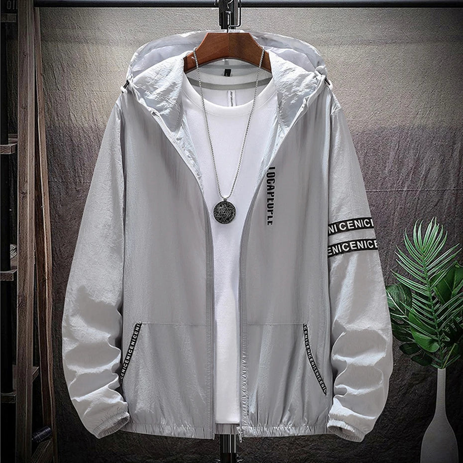 9XL Plus Size Jackets Men's Summer Thin Hooded Windbreaker Lightweight Jackets Man Big Size 7XL 8XL Jackets