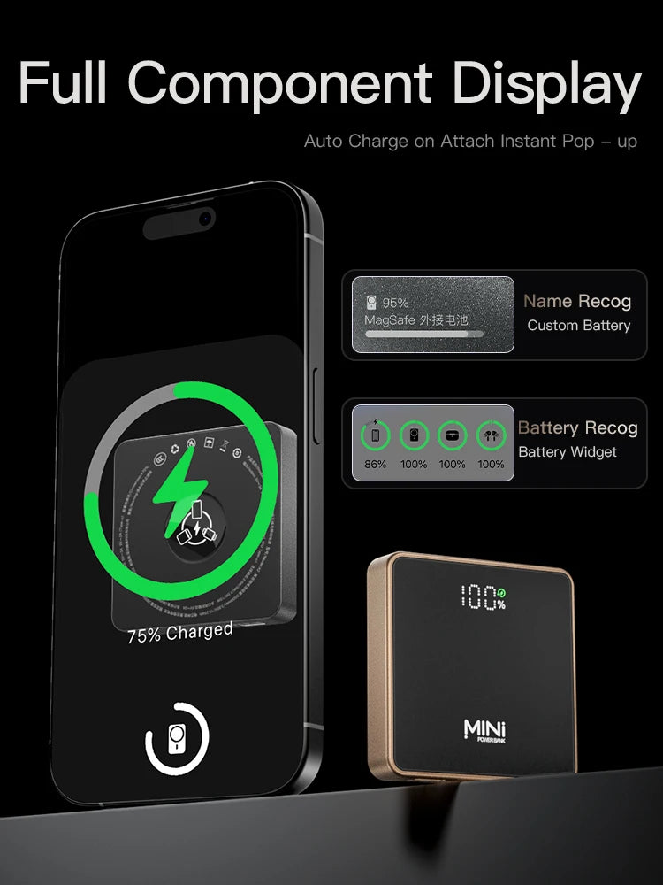 New Mini Portable 5000mAh Power Bank For Magsafe Charger Case Magnetic Wireless Charger Fast Powerbank For iPhone 17 16 iwatch