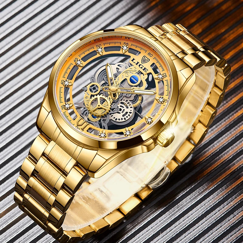 MIG & MIK STYLE™ Gold Skeleton Quartz Watch