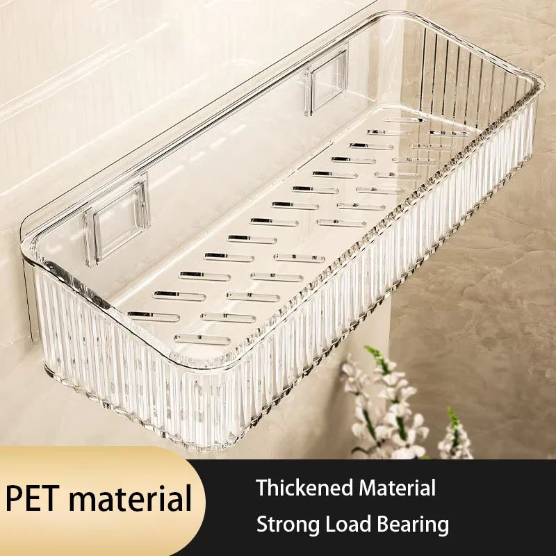 Punch-free Light Luxury Bathroom Storage Rack Toilet Wash Basin Wall Mount Toilet Wall Cosmetics Storage Rack