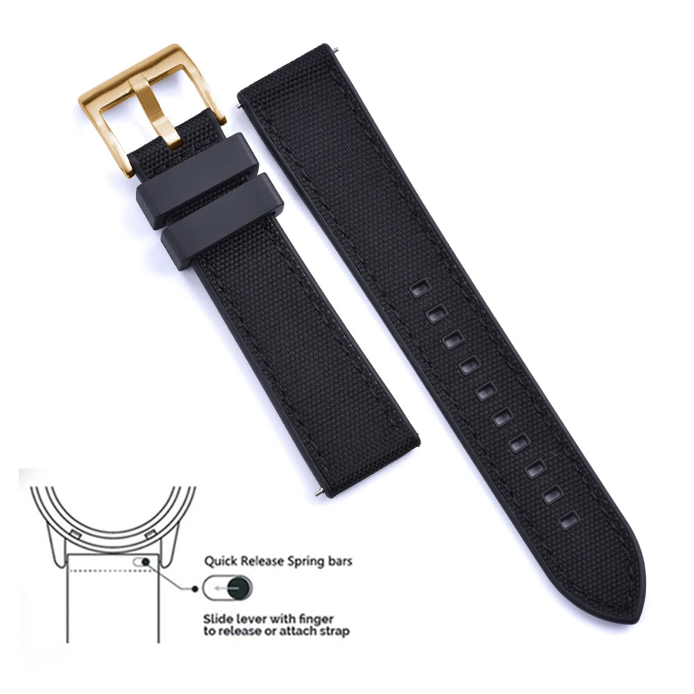 MIG & MIK STYLE™ Hybrid FKM Canvas Watch Strap