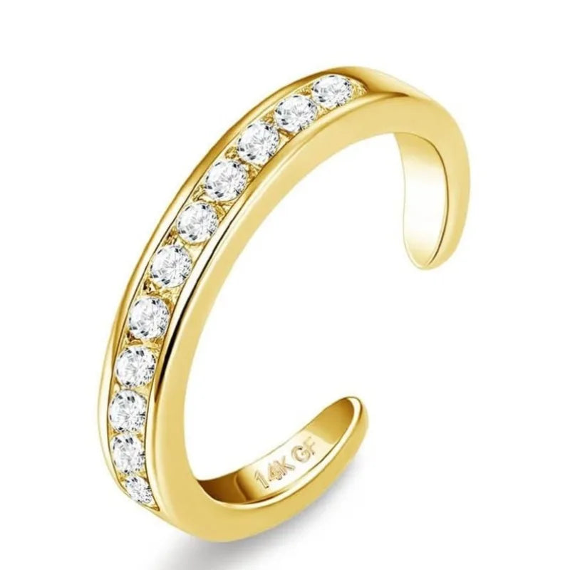 MIG & MIK STYLE™ 14K Gold-Plated Adjustable Opal Flower Toe Ring