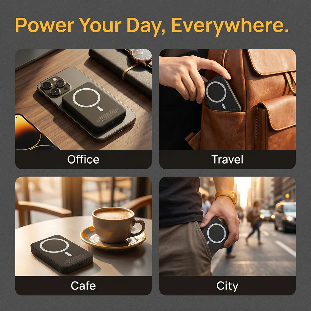 MIG & MIK STYLE™ 5,000mAh Magnetic Wireless Power Bank