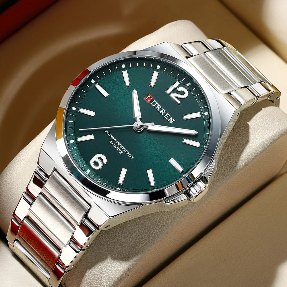 CURREN Men Quartz Movement Watch Waterproof Luminous Men's Watch, Stainless Steel Strap Business Watches